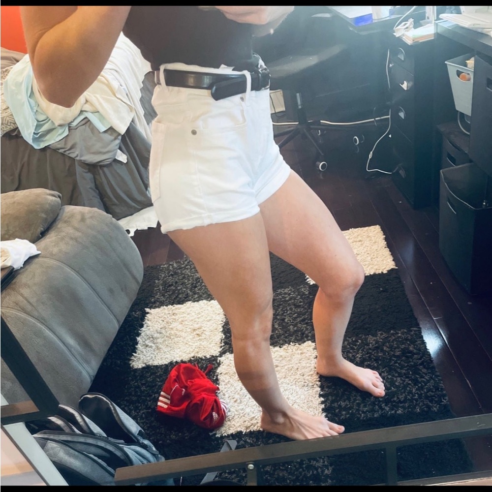 White Jean shorts